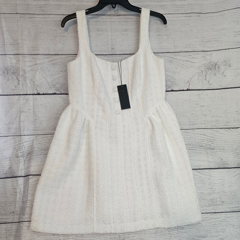 Gianni Bini Size 10 Nantucket Eliza Tweed White Tank Mini Dress NWT $169 L1022